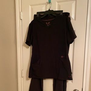 Scrub outfit - black- large shirt and medium pants